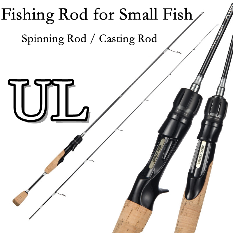 UL Carbon Cork Lure คันเบ็ดตกปลา Micro Rod แท่งจับปลาสีขาว Spinning Rods Casting Rods