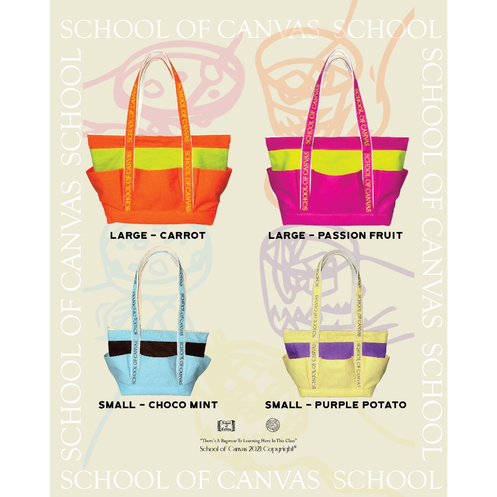 "Two Tone PICNIC Tote" School of Canvas