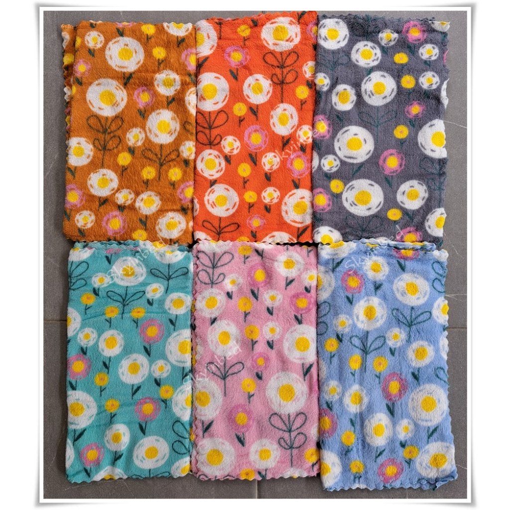 ผ้าเช็ดหน้า ผ้าเช็ดผม ลายดอกไม้ ขนาด 35×75cm สินค้าใหม่ ผ้านุ่ม ราคาไม่แพง ส่งจากไทย AAA