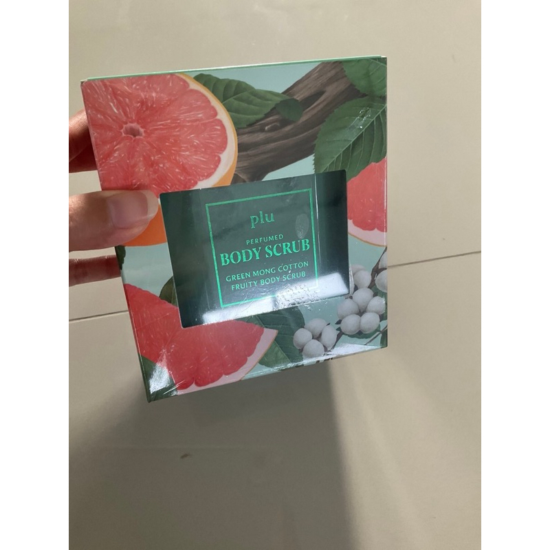 ส่งต่อ เกลือสครับผิว plu body scrub กลิ่น Green mong cotton fruity body scrub