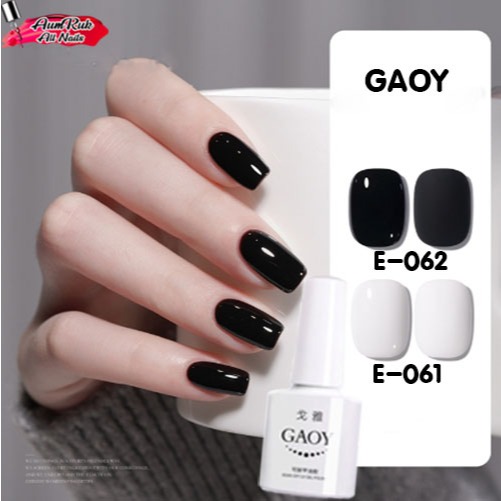 สียอดฮิต สีเจล สีทาเล็บ GAOY คุณภาพดี  สีดำ สีขาว 10ml.