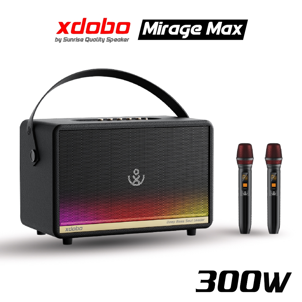 Xdobo Mirage Max 300W แอมป์ Class D Power ระบบเสียง 2.1 ลำโพงเบสหนัก ปาร์ตี้ คาราโอเกะ