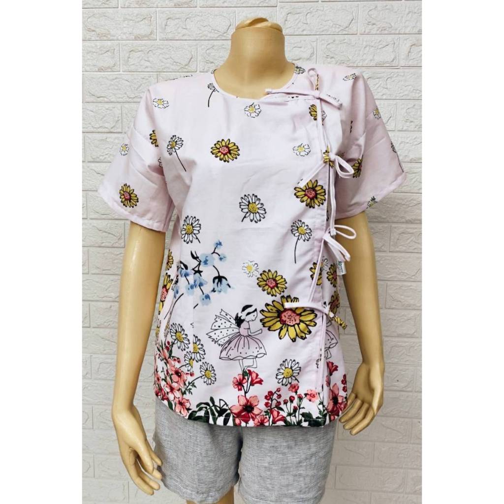 เสื้อผู้ป่วย คอกลม งานไทย 4 ไซส์ หลายลาย งานไทย (2)