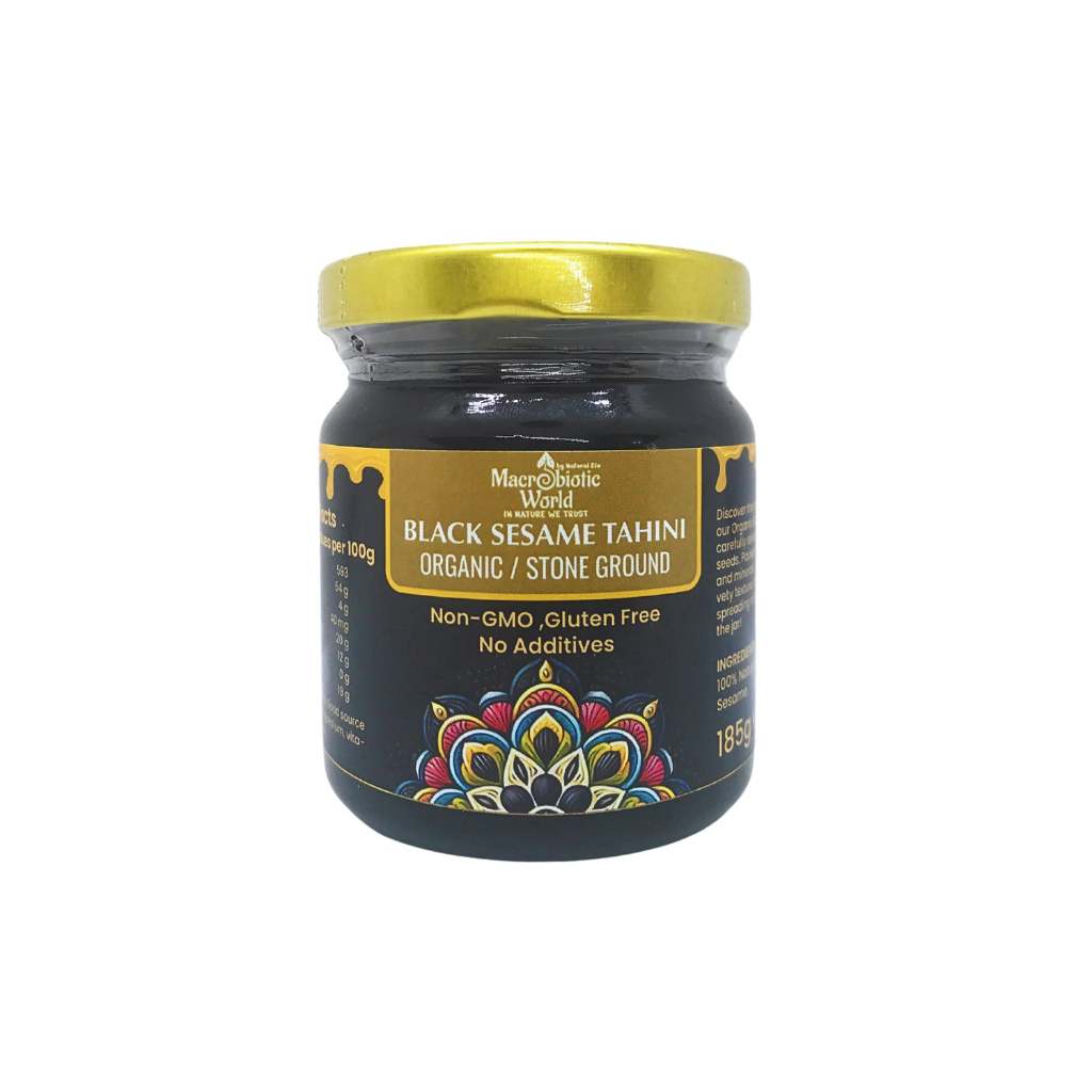 Organic/Bio Stone Ground Black Sesame Tahini | ซอสครีมทาฮินีงาดำ(185g/500g)