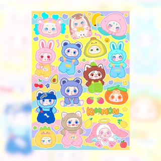 สติ๊กเกอร์ PVC ไดคัท กันน้ำ ลอกแล้วไม่ทิ้งคราบกาว สีชัด ติดทนนาน ขนาด A6 ลายการ์ตูนใหม่
