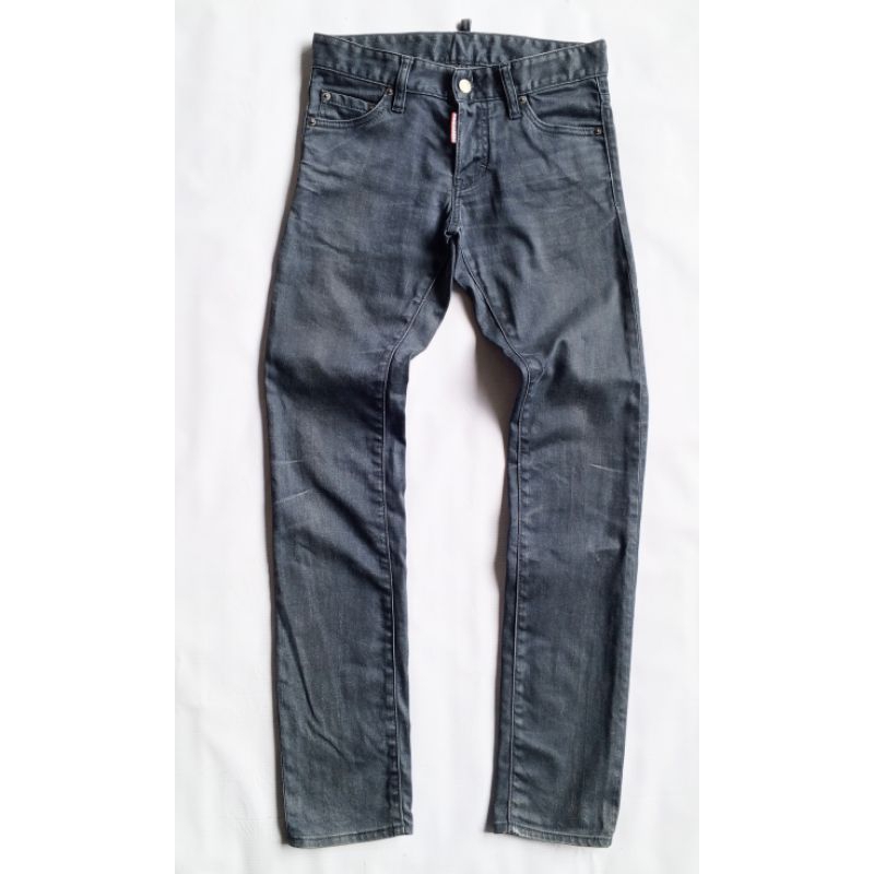 Dsquared2 Slim Jeans เอววัดจริง 30" ยีนส์สีเทาผ้าให้ตัวได้