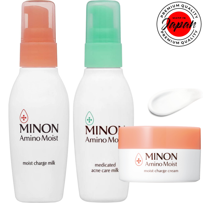 Minon Amino Moist [Moist Charge Milk 100g/ Medicated Acne Care Milk 100g/Moist Charge Cream 40g] ของ