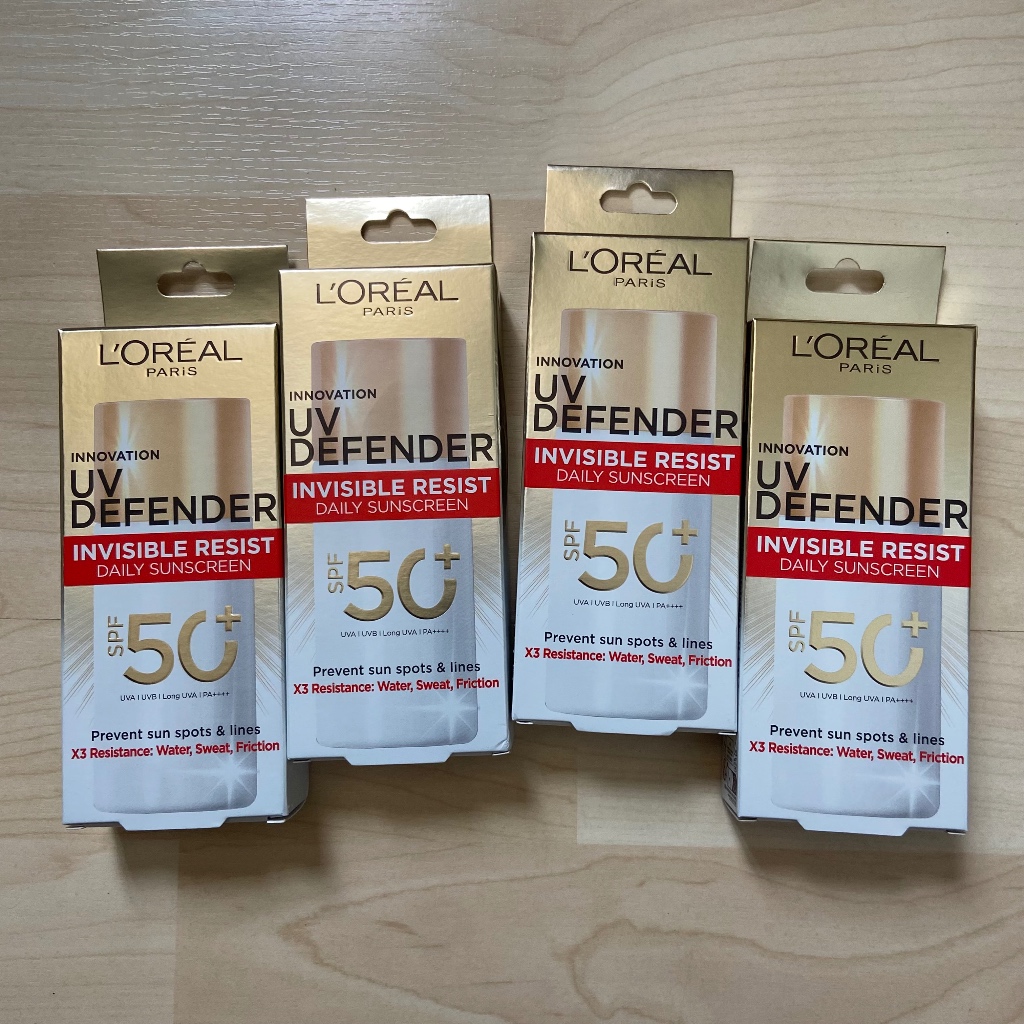 ลอรีอัล กันแดด 50 มล. ยูวี ดีเฟนเดอร์ อินวิซิเบิ้ล เอสพีเอฟ 50+ พีเอ++++ L'Oreal UV Defender Invisible Resist