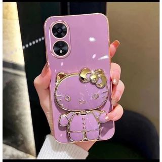 เคส ขาตั้ง คิตตี้ น่ารัก สำหรับ Realme C53 C51 C61 C63 C85 C71 Note60 60X 50 ลายน่ารัก กระจก ตั้งได้ หมุ่นได้