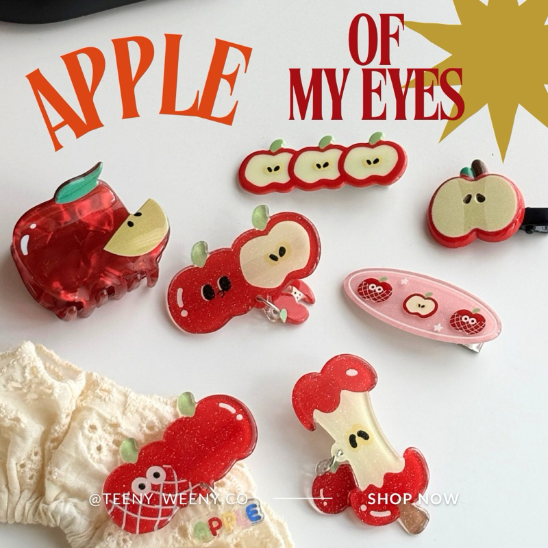 new! Apple of my eyes Collection x teenyweeny.co กิ๊บหนีบผมแอปเปิ้ล น่ารักป ถ่ายจากสินค้าจริง