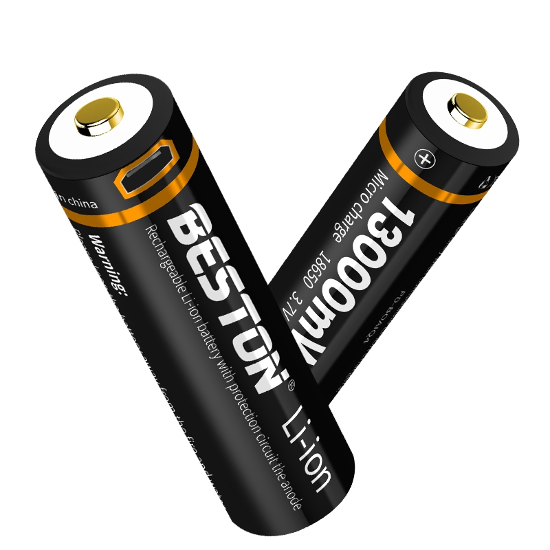 ถ่านชาร์จ BESTON 70M-35 18650 13000mWh Micro USB Li-ion Battery คุณภาพสูง ราคาถูก 1pcs