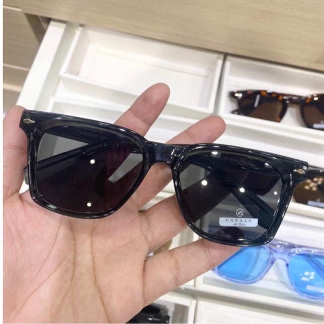 แว่นกันแดด สไตล์วินเทจ สุดฮิต  เเบรนด์ canaan แท้สั่งตรงจากโรงงาน กัน UV400 สามารถนำกรอบเปลี่ยนเลนส์สายตาได้