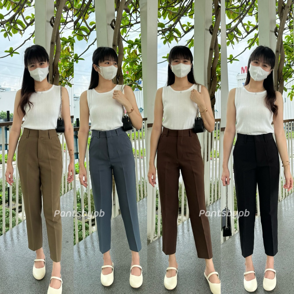 พราว (Proud) | 9 ส่วน กางเกงทรงกระบอกเล็ก เอวสูง Pants