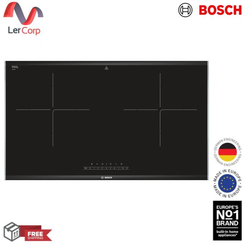 (BOSCH) เตาฝังอินดักชั่น แบบติดตั้งบนเคาเตอร์ครัว ขนาด 78 ซม. สีดำ ซีรีส์ 8 รุ่น PPI82560MS
