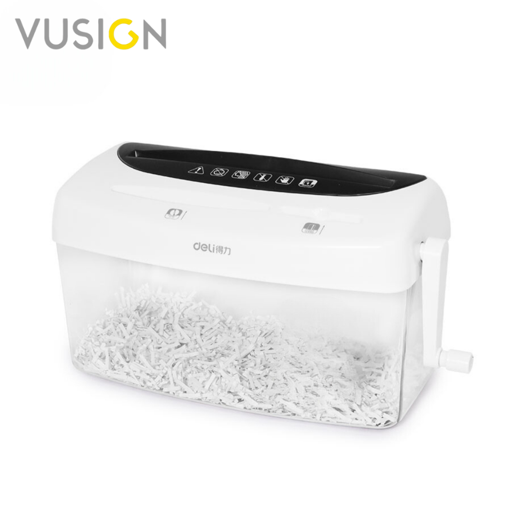 Vusign เครื่องย่อยกระดาษ เครื่องทำลายเอกสาร แบบมือหมุน ทำลายแผ่นซีดี บัตรเครดิตได้ Paper Shredder