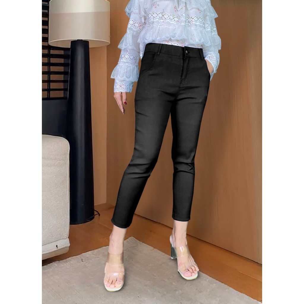 AB Skinny အမျိုးသမီး 9 ပိုင်းဘောင်းဘီ အနက်ရောင် (Authentic) Skinny Jeans (အရောင်/အရွယ်အစား များစွာရှိ)