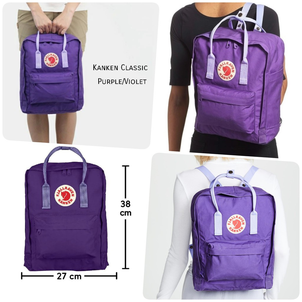 กระเป๋าเป้ Fjallraven Kanken Classic Purple violet / Fjallraven Kanken Mini Birch Green