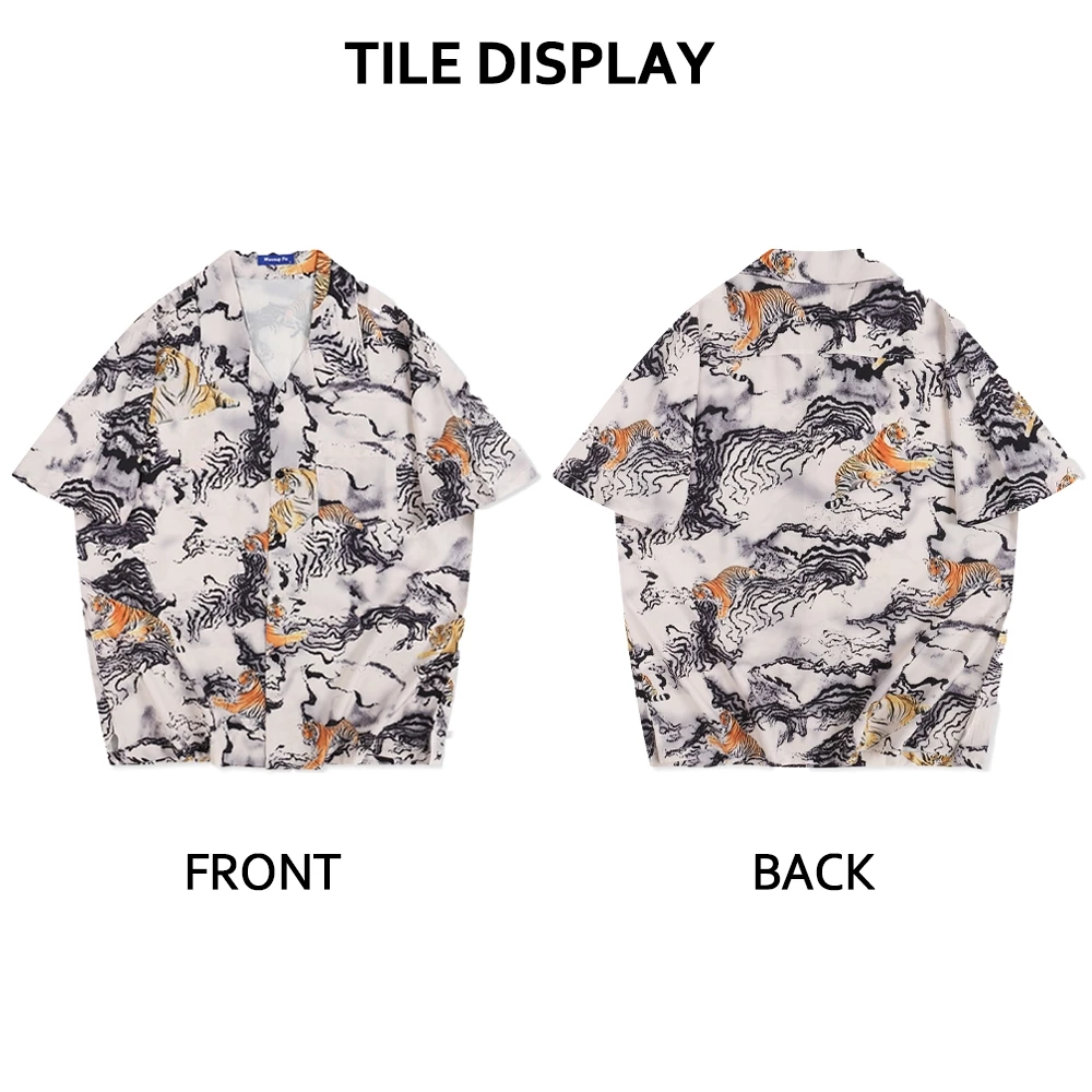HBUH Hawaii Shirt เชิ้ตลายดอกไม้แขนสั้น ทรงหลวม สไตล์ฮาวาย thumbnail 3