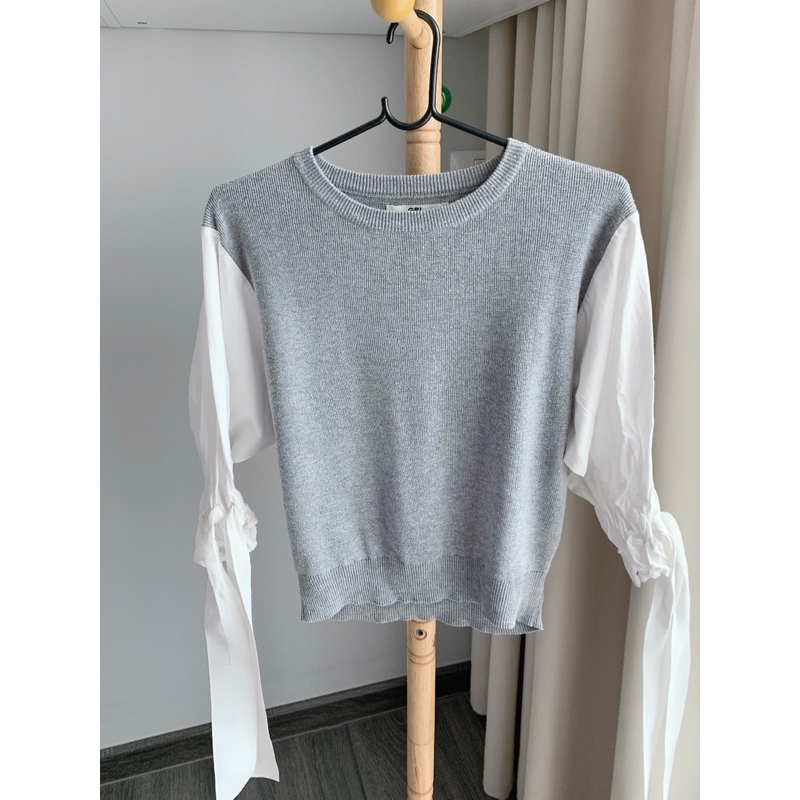 เสื้อไหมพรมสีเทา GRL