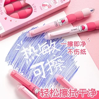 L090 ปากกาน้ำเงินแพค 4 ด้าม เขียนลบได้พร้อมหัวยางลบ มี 6 สีให้เลือก พร้อมส่งจากไทย