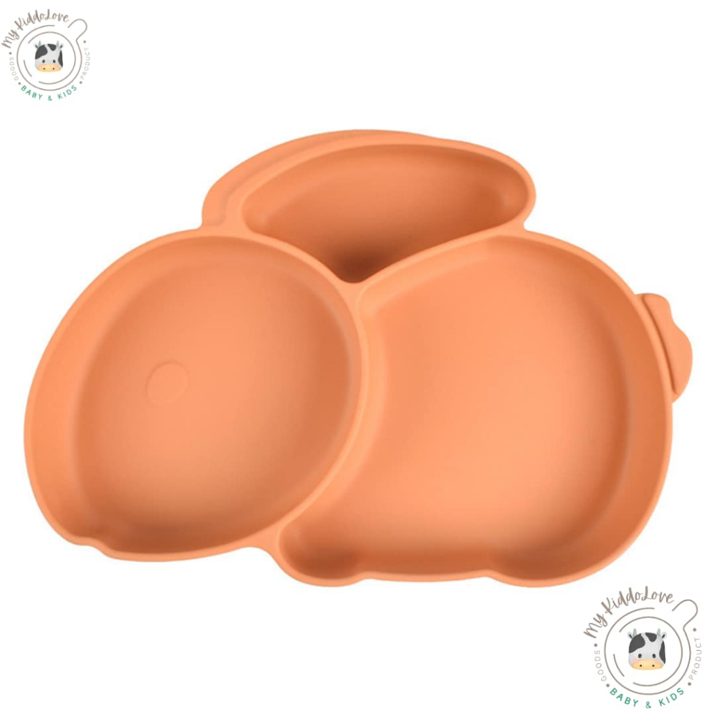 **ล้างสต๊อก** จานซิลิโคนเด็ก FoodGrade จานข้าวเด็ก จานดูดโต๊ะลายกระต่าย - รูปที่ 5