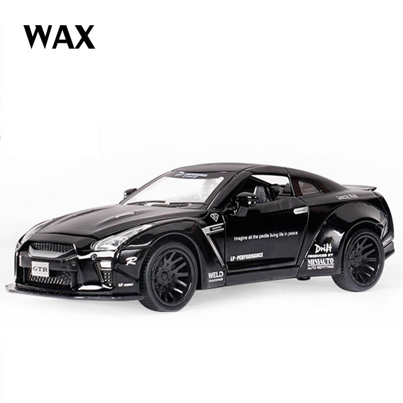 【วัสดุโลหะผสม】WAX Nissan GTR R35 โมเดลรถ 1:32 โมเดลรถยนต์จําลอง รถเหล็ก รถโมเดล โมเดลรถของเล่น