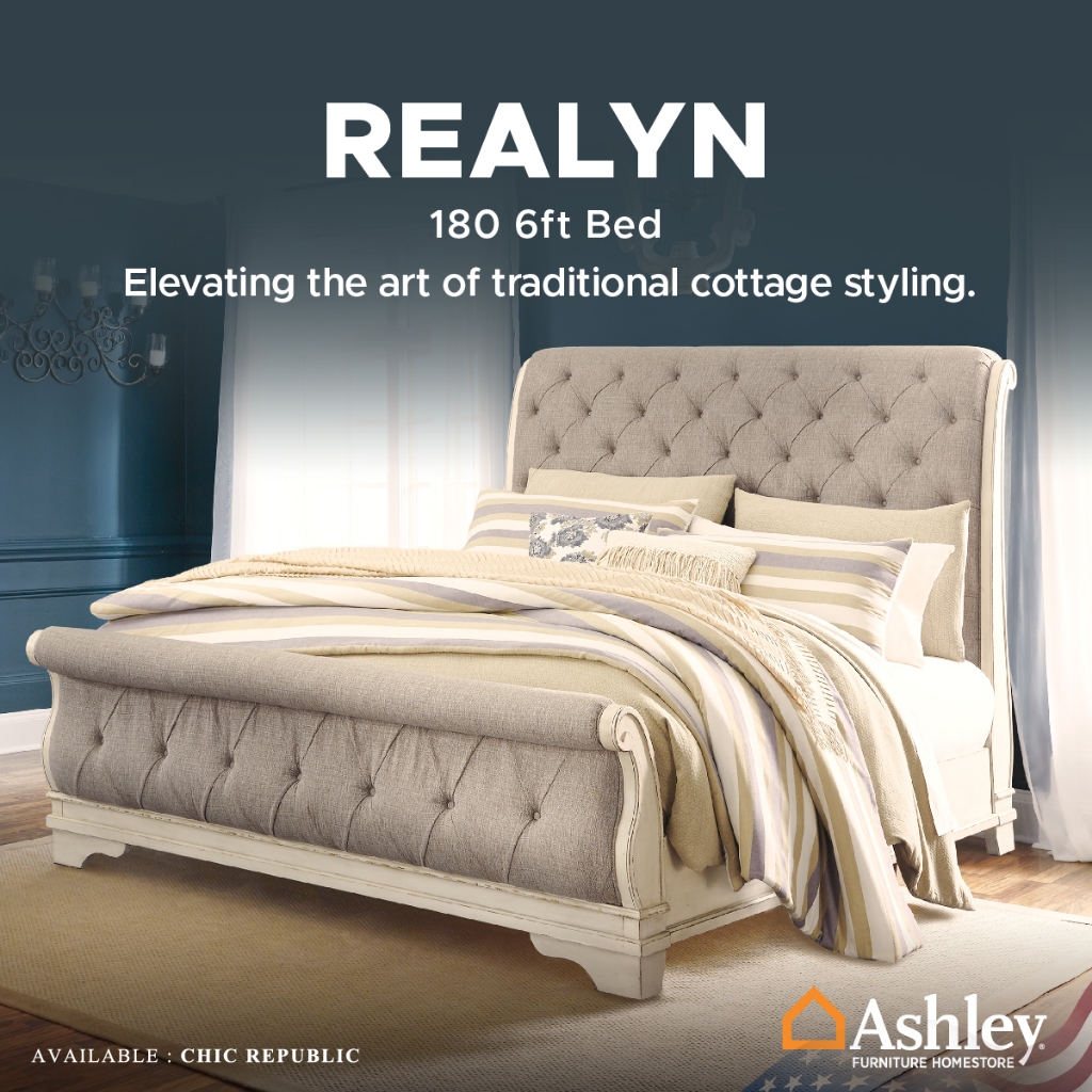 Ashley  เตียงขนาด 6 ฟุต รุ่น REALYN 180 6ft Sleigh Bed