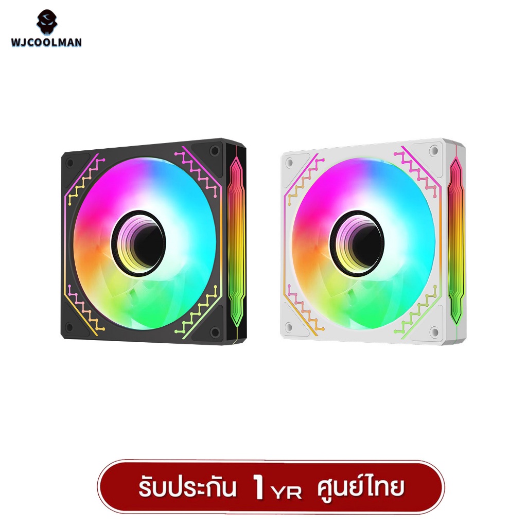 พัดลมระบายความร้อน WJCOOLMAN Mirror 4 ARGB Side View 12CM Cooling Fan รับประกันสินค้า 1 ปี