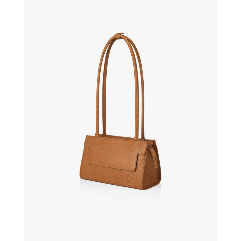 กระเป๋า FIND KAPOOR MARTY BRICK BAG 24 LIZARD - BROWN