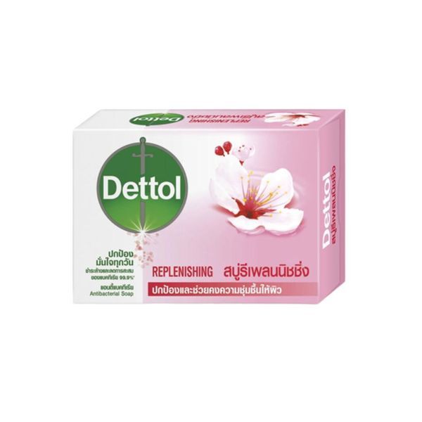 Dettol Replenishing Soap เดทตอล สูตรรีเพลนนิชชิ่ง สบู่ก้อนแอนตี้แบคทีเรีย 60 กรัม