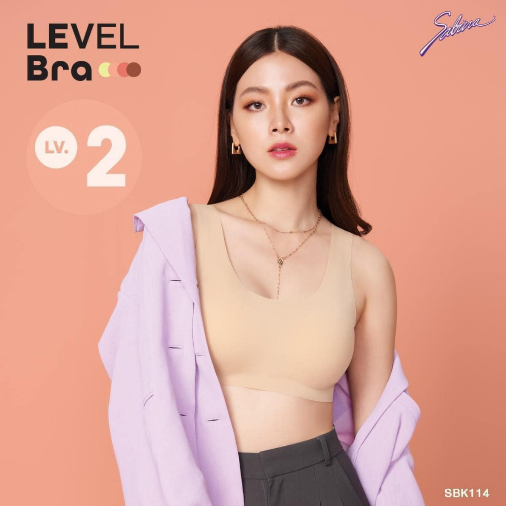 Sabina - SBK114 ไม่มีโครง ไม่ดันทรง LEVEL 2 ฟองนม 25% เติมเบาๆ แต่เอาอยู่  ราคาเต็ม 890.-