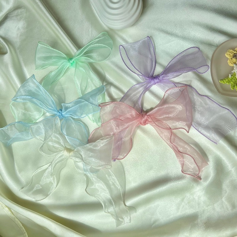 BOW โบว์ผูกผม ผ้าไหมแก้ว วิ้ง ๆ เส้นใหญ่ ผูกแล้วน่ารักที่สุด 🌸✨🫶🏻