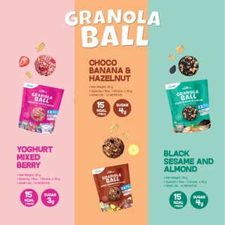 (3 ซอง) ฟู๊ดฟิต กราโนล่าบอล ผสมงาดำอัลมอนด์ ซองเดอร์ Xongdur Foodfitt Granola Ball [304-003]