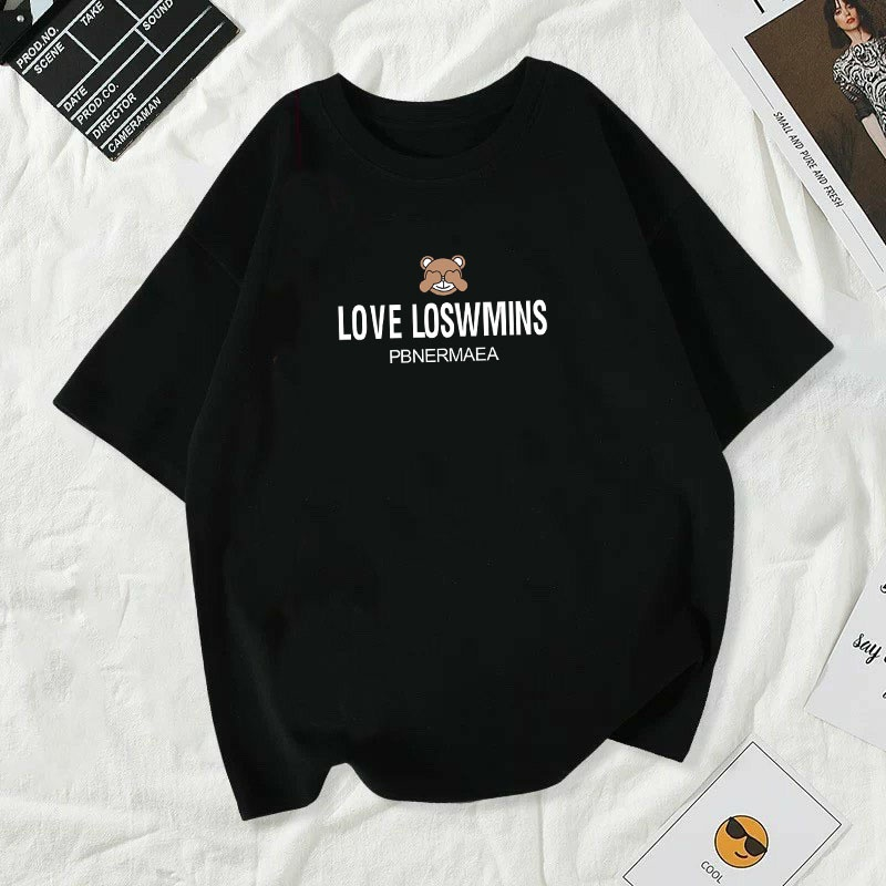 เสื้อแฟชั่น สาวน่ารักเรียบง่าย พิมพ์ลาย ฤดูร้อน ลายใหม่ เสื้อยืดผู้หญิงและผู้ชาย พร้อมส่ง