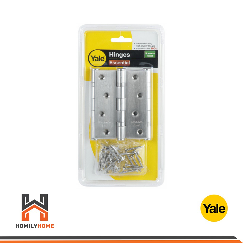 Yale บานพับประตู รุ่น SL4320BBP3E2 ขนาด 4"x3"x2.0 มม. บานพับสแตนเลส (แพ็ค 3)