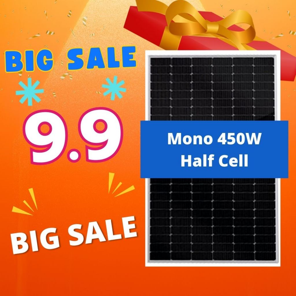 แผงโซล่าเซลล์ 450W วัตต์ solarcell 450W Mono Half Cell , NBA-450W