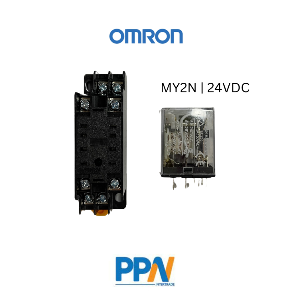 พร้อมส่ง! รีเลย์ MY2N + ซ๊อกเก็ต PYF08A-E 8PIN ยี่ห้อ Omron (ได้ทั้งชุด)