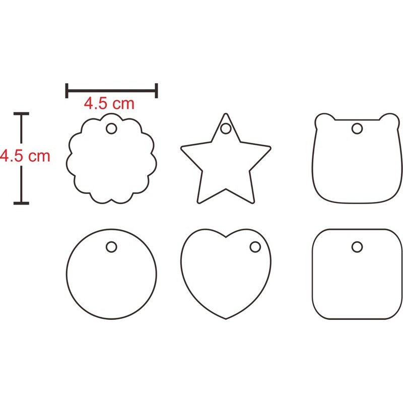พวงกุญแจอะคริลิคDIY  แผ่นอะคริลิคใสพร้อมโซ่ไข่ปลา แผ่นพลาสติกตกแต่งพวงกุญแจ