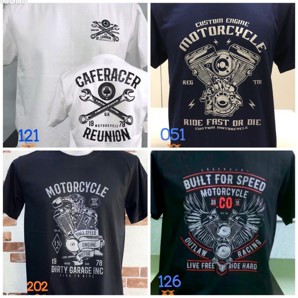 เสื้อยืดคอกลม ลายเครื่องยนต์ Motor เสื้อใหม่ งานคนไทย