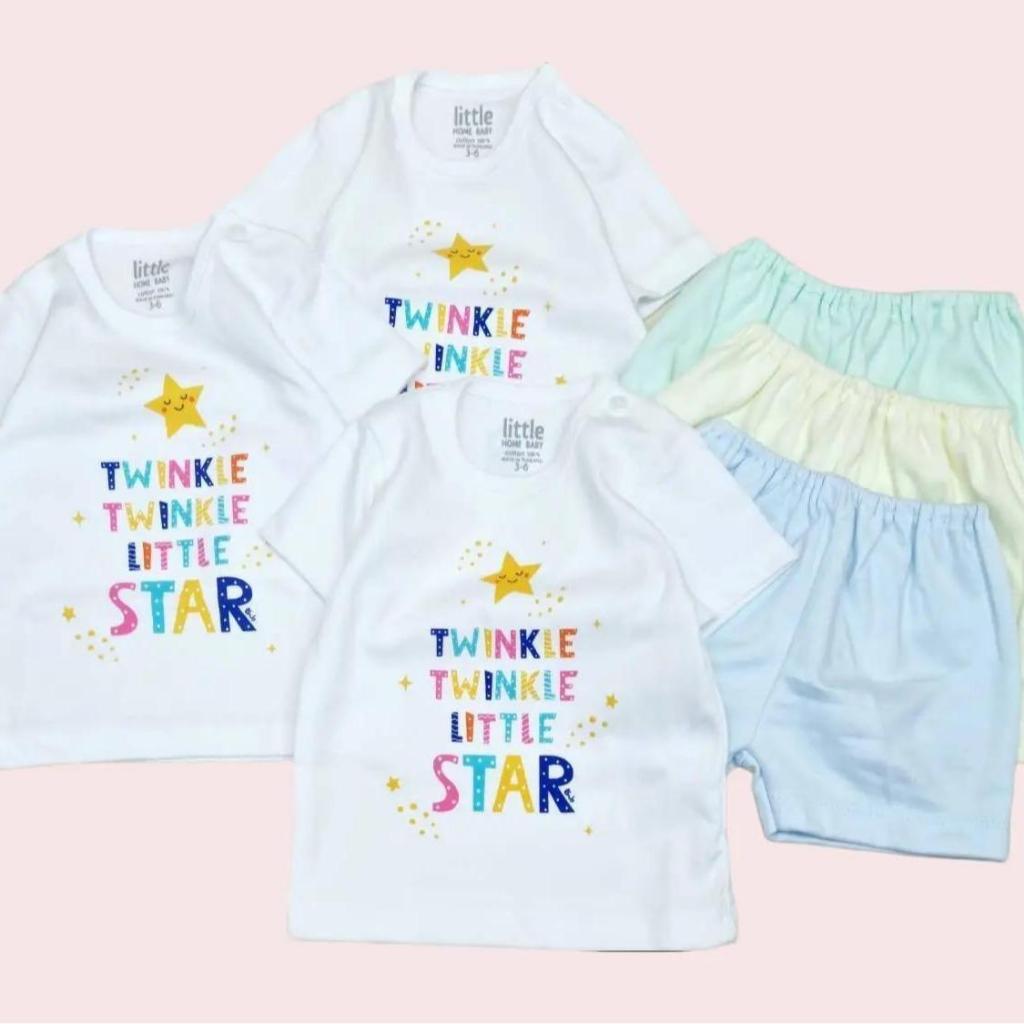 เสื้อยืดสำหรับเด็ก พร้อมกางเกง สกรีนลายดาว TWINKLE STAR