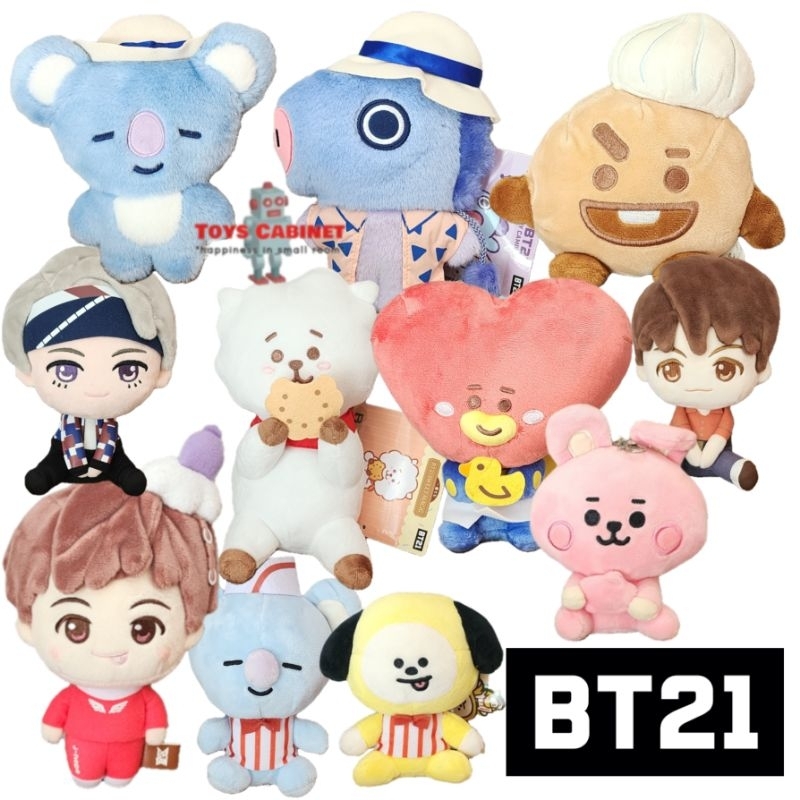 ตุ๊กตา BT21 บีที21 และวง BTS บีทีเอส Tiny Tan ลิขสิทธิ์แท้ 💯% นำเข้าจากญี่ปุ่น ไซส์เล็ก และกลาง ป้าย