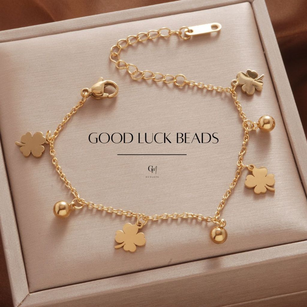 OUTLETS ล้างสต็อกจากโรงงานตรง สร้อยข้อมือ Luck Beads ดูแพง Valentine ของขวัญ กำไลแฟชั่น กำไลทอง