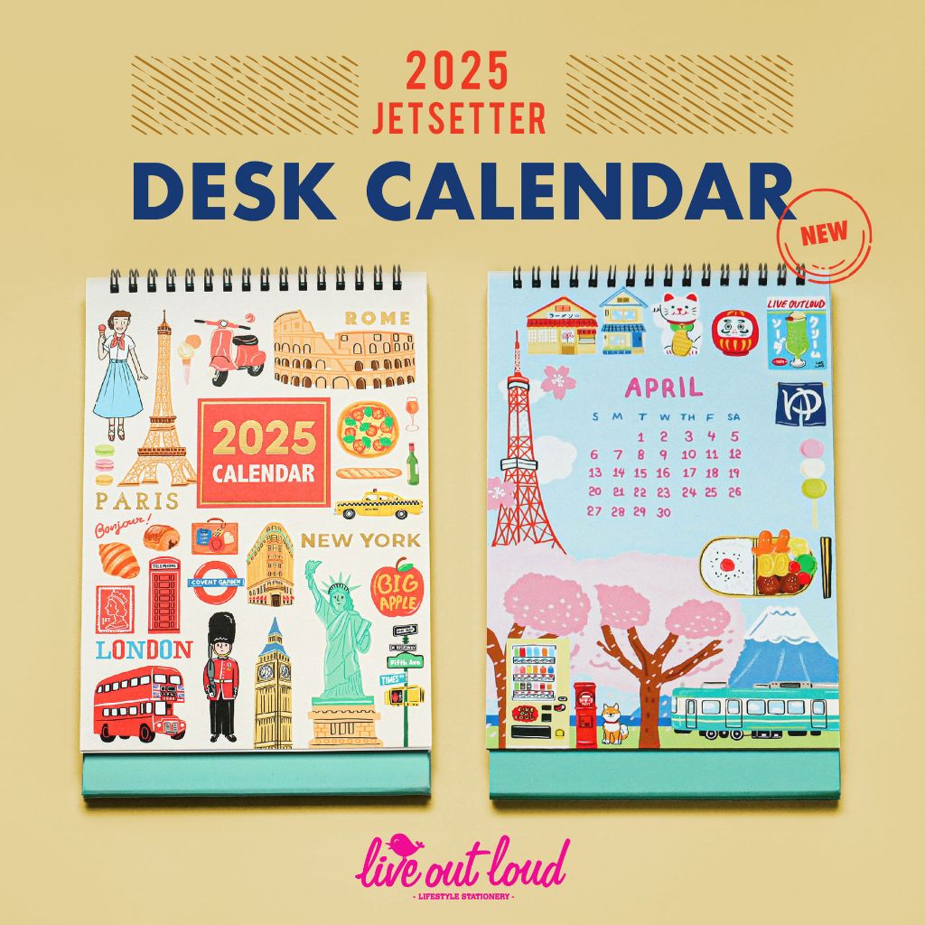 2025 Jetsetter Desk Calendar (Live Out Loud x LMO LMO) ปฏิทินตั้งโต๊ะสุดน่ารัก