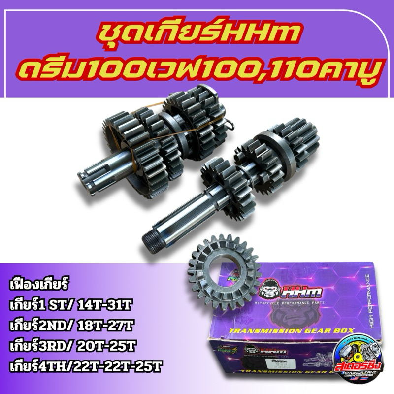 ชุดเกียร์ซิ่งHHmและLeo ดรีม100 เวฟ100,110คาบู
