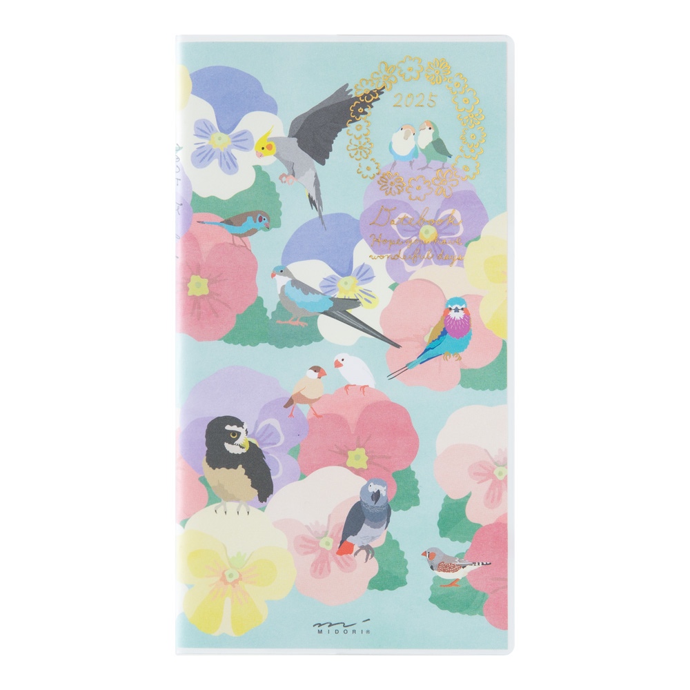 MIDORI Pocket Diary Slim Bird 2025 (D22300006)/ไดอารี ขนาดslimลายนกน้อยโทริจัง ปี 2025 แบรนด์ MIDORI จากประเทศญี่ปุ่น