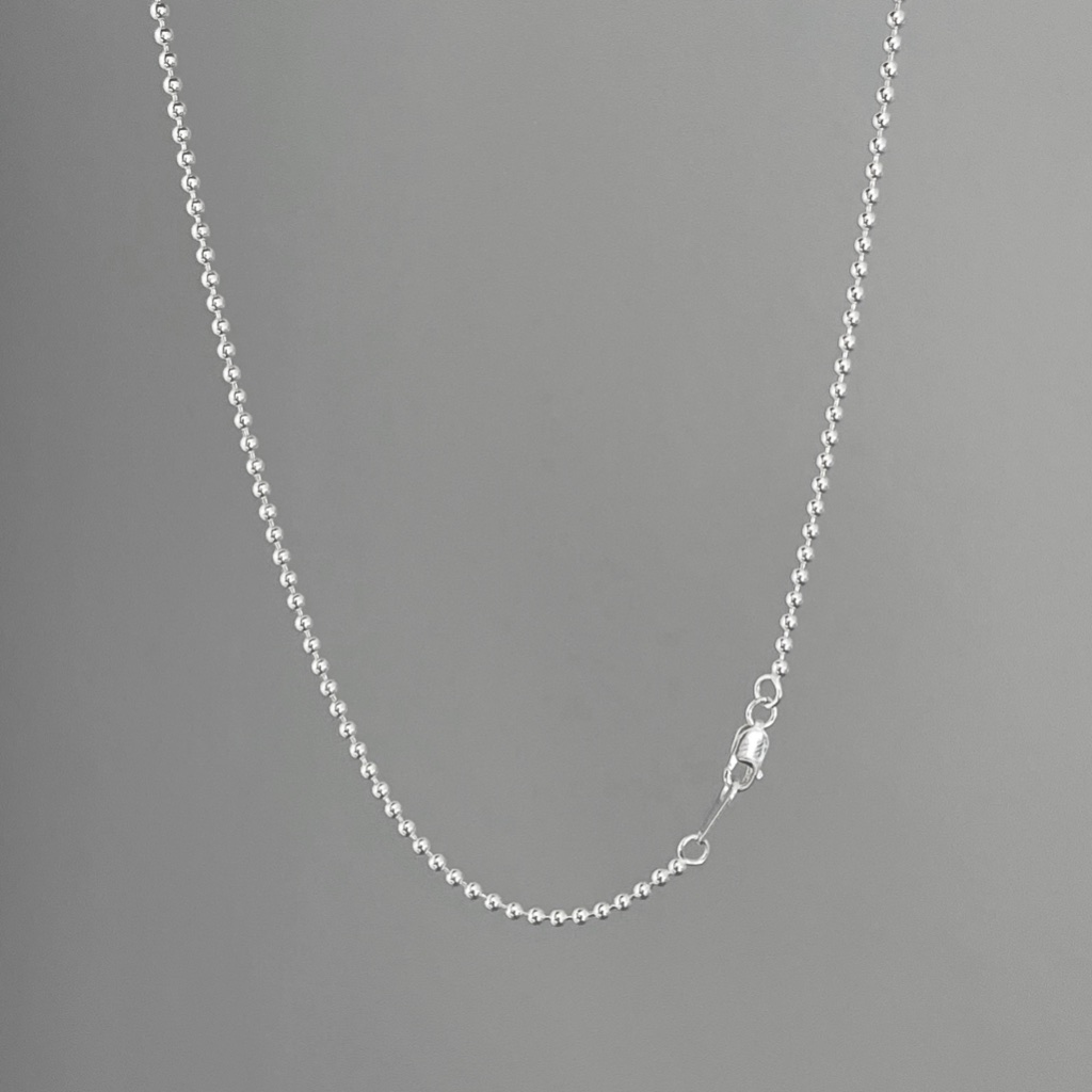(necklace,เฉพาะสร้อย) : BUBBLE BALL 2MM NECKLACE  / สร้อยคอเงินแท้ สร้อยคอเม็ดบอลขนาด 2mm | YOUR WIS