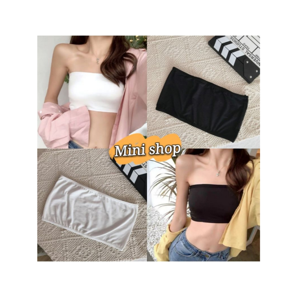 Mini shop พร้อมส่ง เสื้อเกาะอก ผ้านิ่มใส่สบายมากค่ะ (MX-2สี)