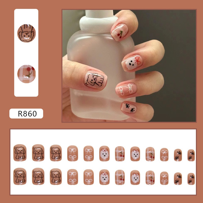เล็บปลอม[R860] เล็บปลอมกันน้ำ กล่องละ 24 ชิ้น เล็บปลอมสำเร็จรูป อุปกรณ์ทำเล็บ ถูกสุด พร้อมส่งในไทย
