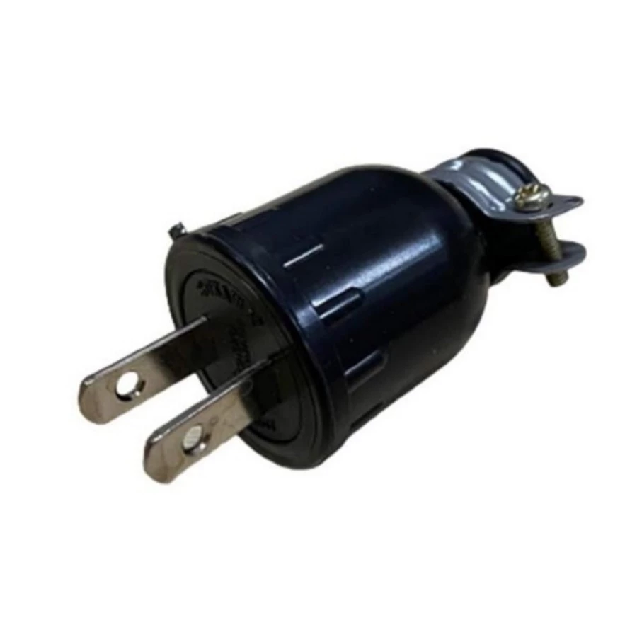 ปลั๊กยาง ตัวผู้ มีแค๊ม 2 ขาแบน รุ่น 15A 250V ปลั๊กยาง 2ขา ทองเหลือง ปลั๊กยางตัวผู้ ขาแบน