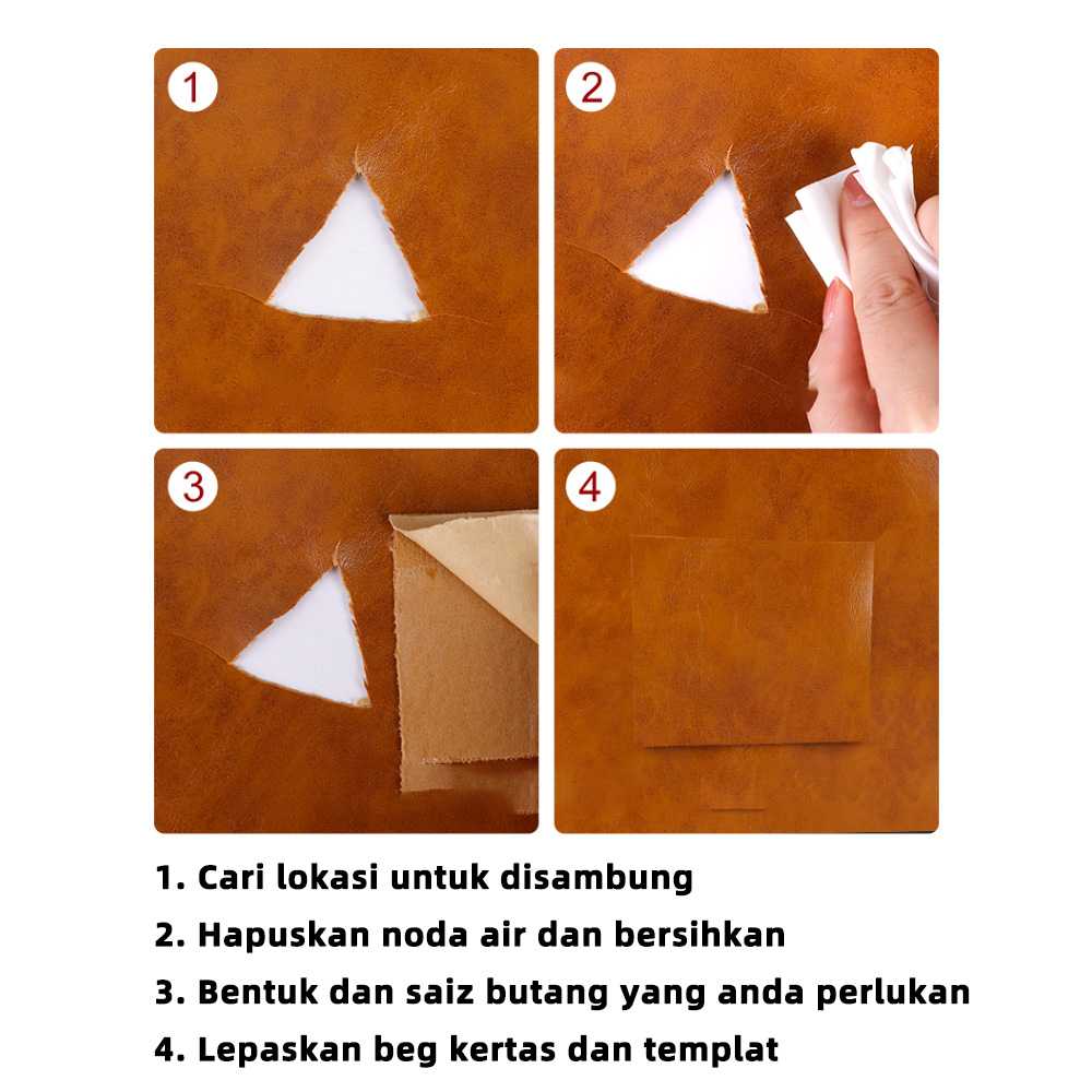 ผิวขี้ผึ้งน้ำมัน 👆เครื่องหนัง หนังเทียมมีกาวในตัว ซ่อมโซฟา หนัง PU ซ่อมโซฟา Stick-On Leather Repairing Patch ซ่อมแซ - รูปที่ 6